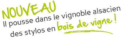 Stylos en bois de vigne d'Alsace